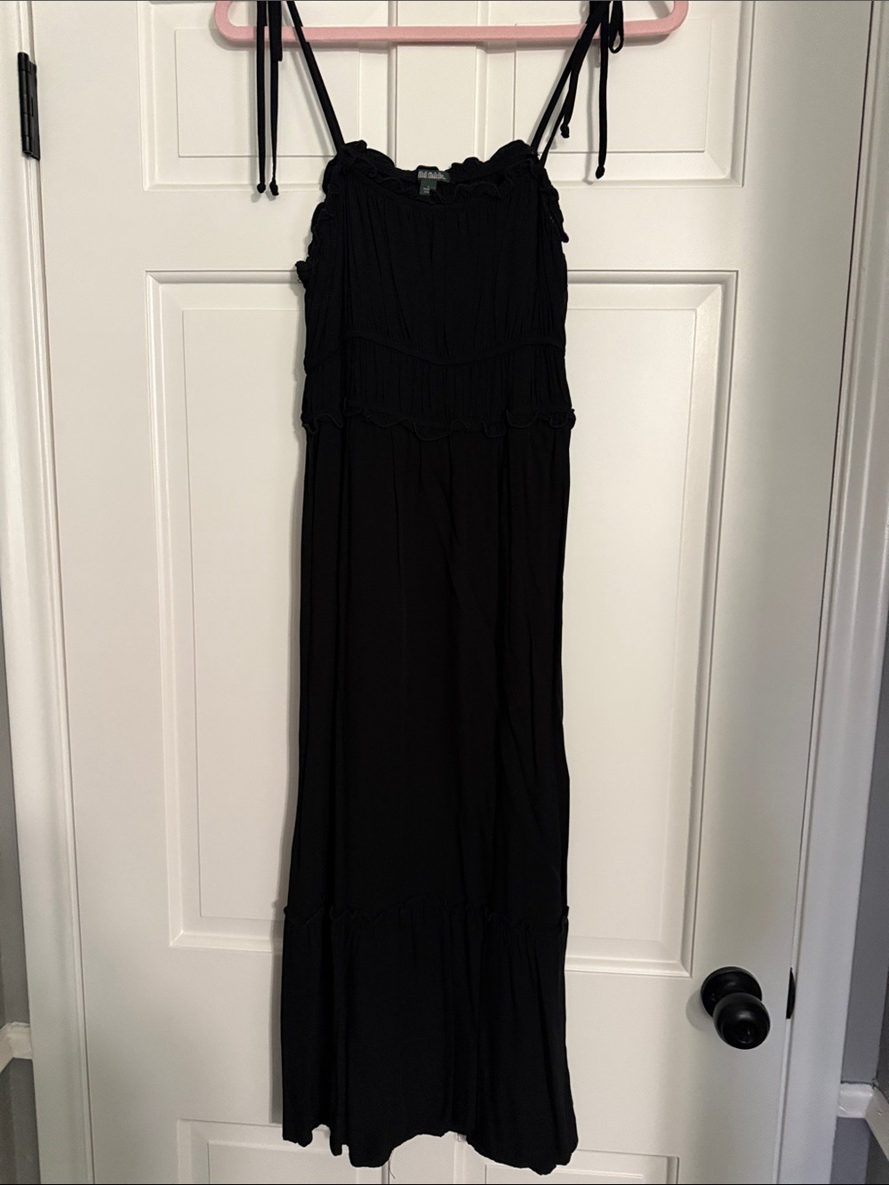 wild fable Black Midi Dress with Tie Straps
